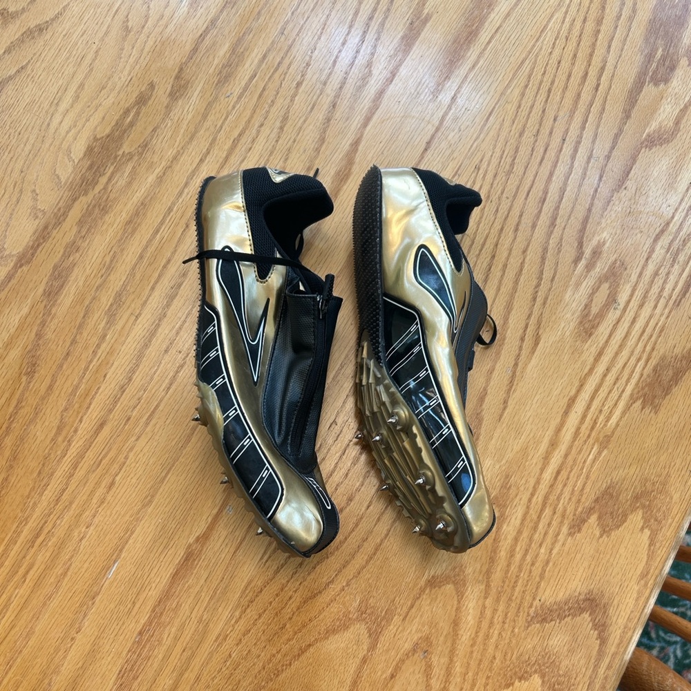 Brooks Sprint Gold And Black PR 10.45 Laced Zip Up Track Running Shoes Size‎ 12 - Picture 4 of 11